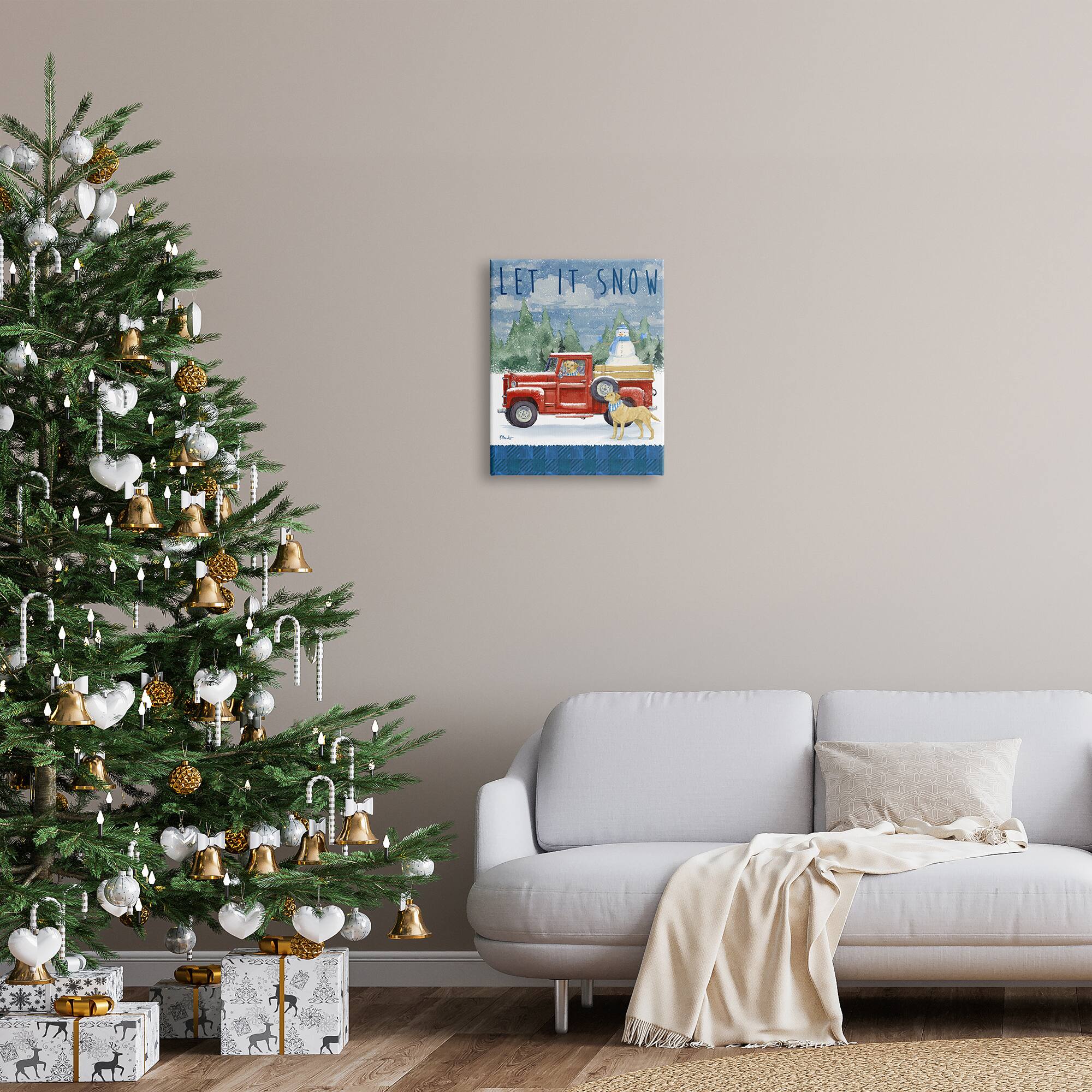 Stupell Industries Let It Snow Winter Dogs Canvas Wall Art